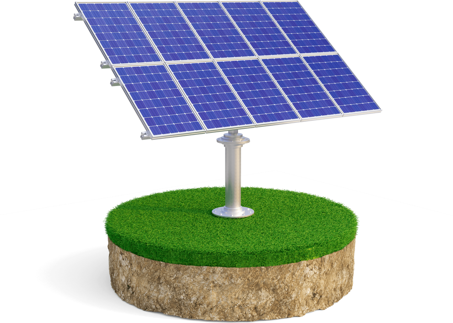 Solar Panel with a Stand on Grass